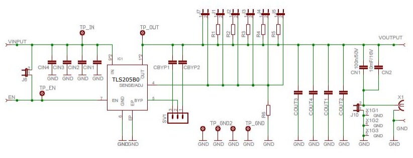 Schematic - Infineon Technologies TLS205B0LDV Demo Board